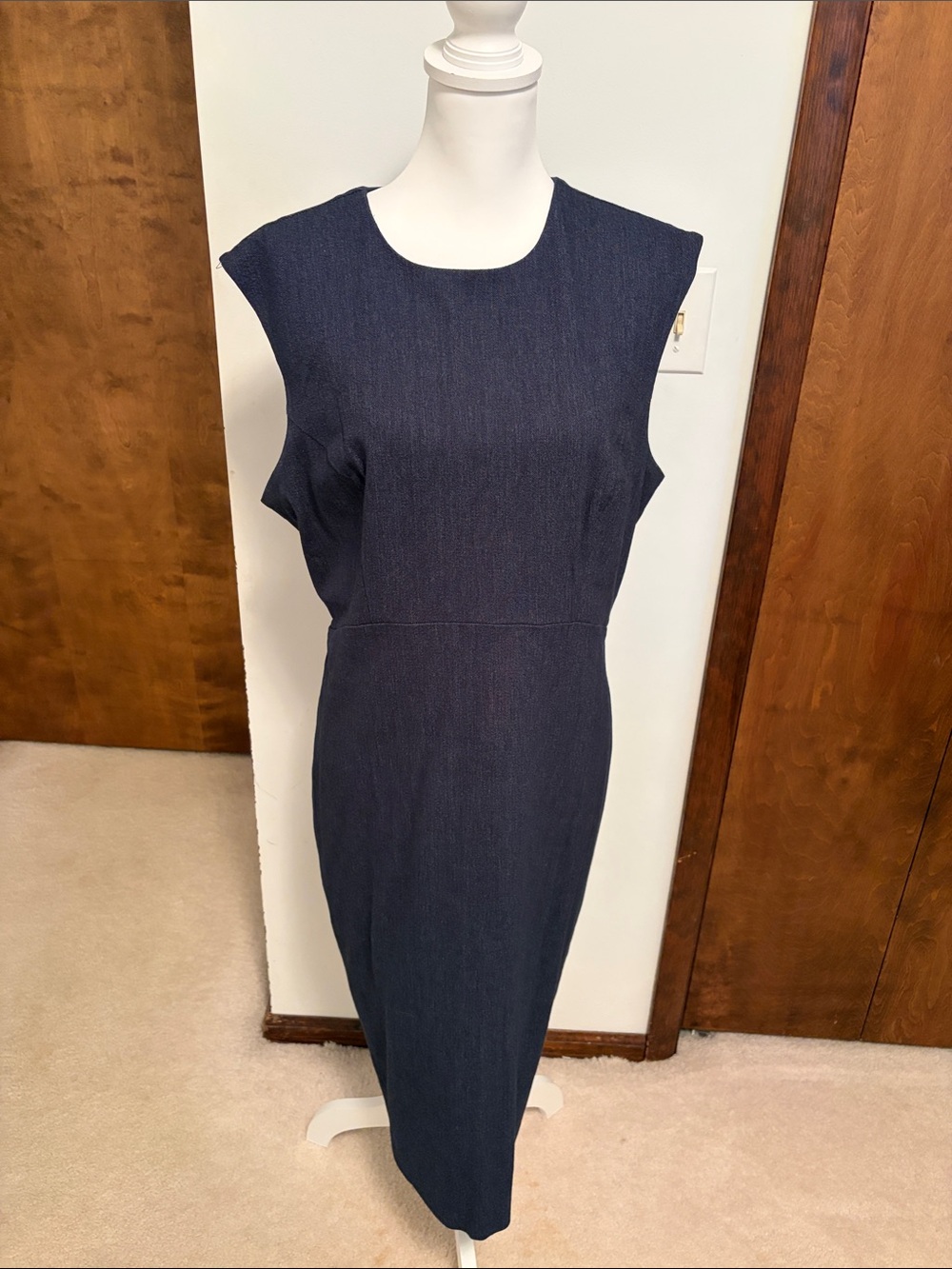 Express Navy Midi Sheath Dress